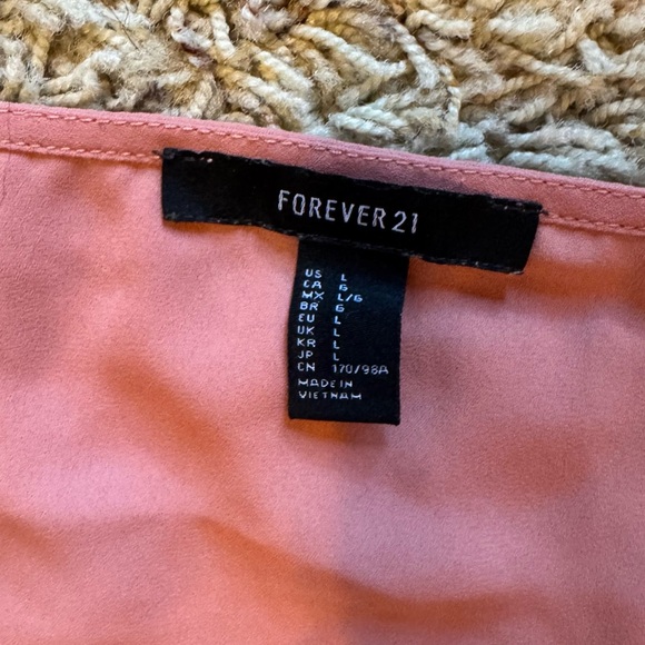 Vintage Forever 21 Dusty Rose Blush Sheer Cropped Button-Front Blouse - Picture 3 of 6